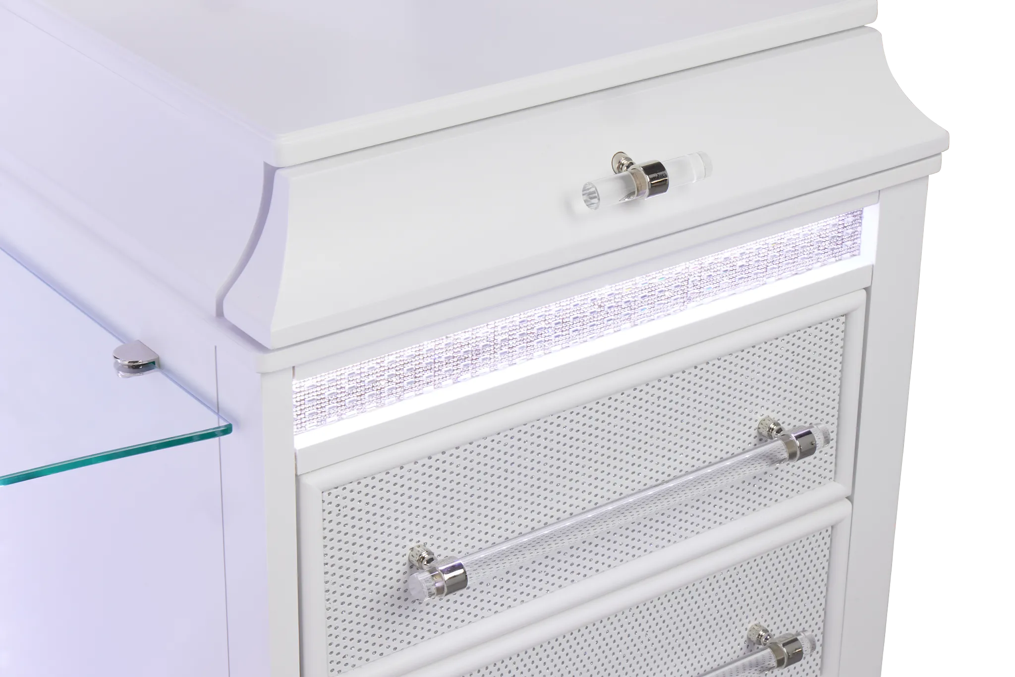 Milan White Vanity & Mirror