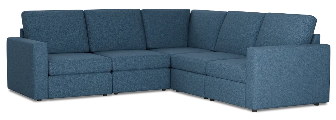 Citymod Blue Fabric Small Two-arm Sectional