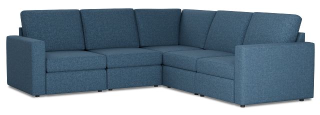 Citymod Blue Fabric Small Two-arm Sectional
