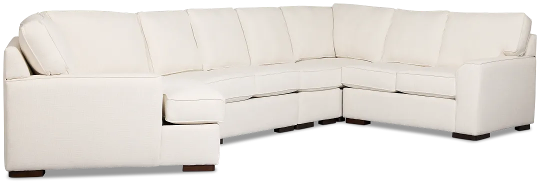 Sinclair Light Beige Fabric Large Left Cuddler Sectional