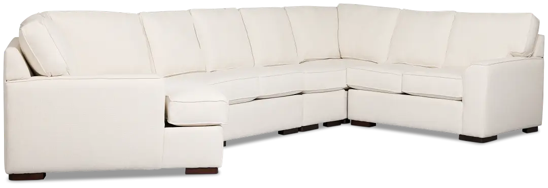 Sinclair Light Beige Fabric Large Left Cuddler Sectional Sinclair Light Beige Fabric Large Left Cuddler Sectional