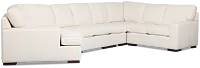 Sinclair Light Beige Fabric Large Left Cuddler Sectional
