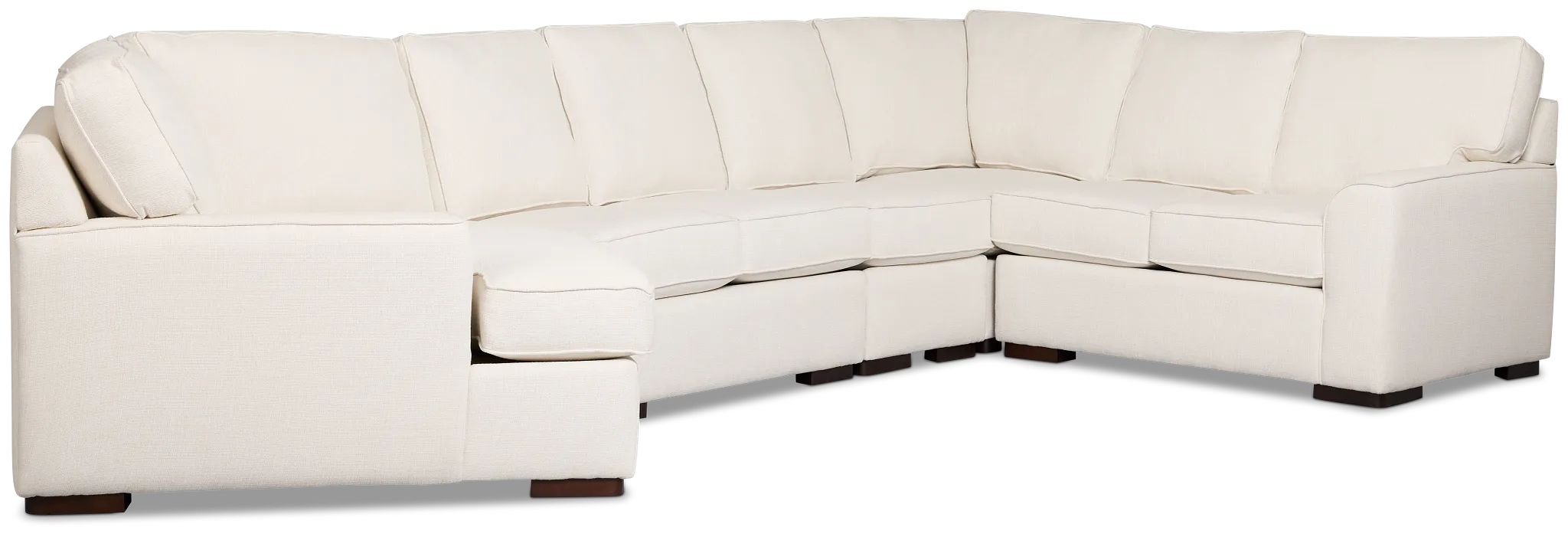 Sinclair Light Beige Fabric Large Left Cuddler Sectional