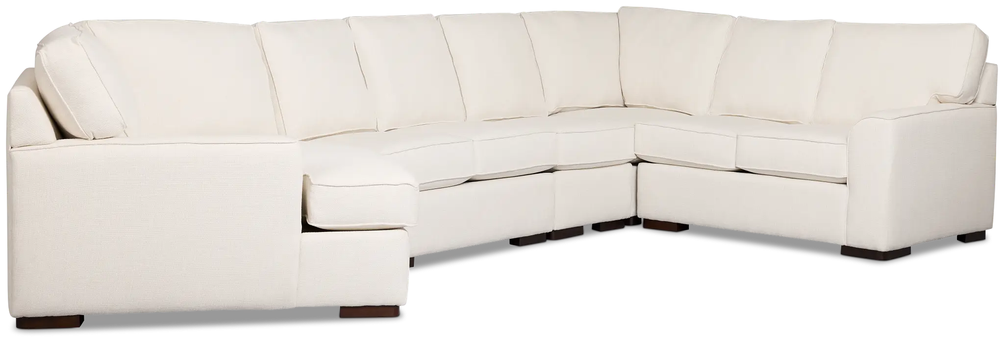 Sinclair Light Beige Fabric Large Left Cuddler Sectional Sinclair Light Beige Fabric Large Left Cuddler Sectional
