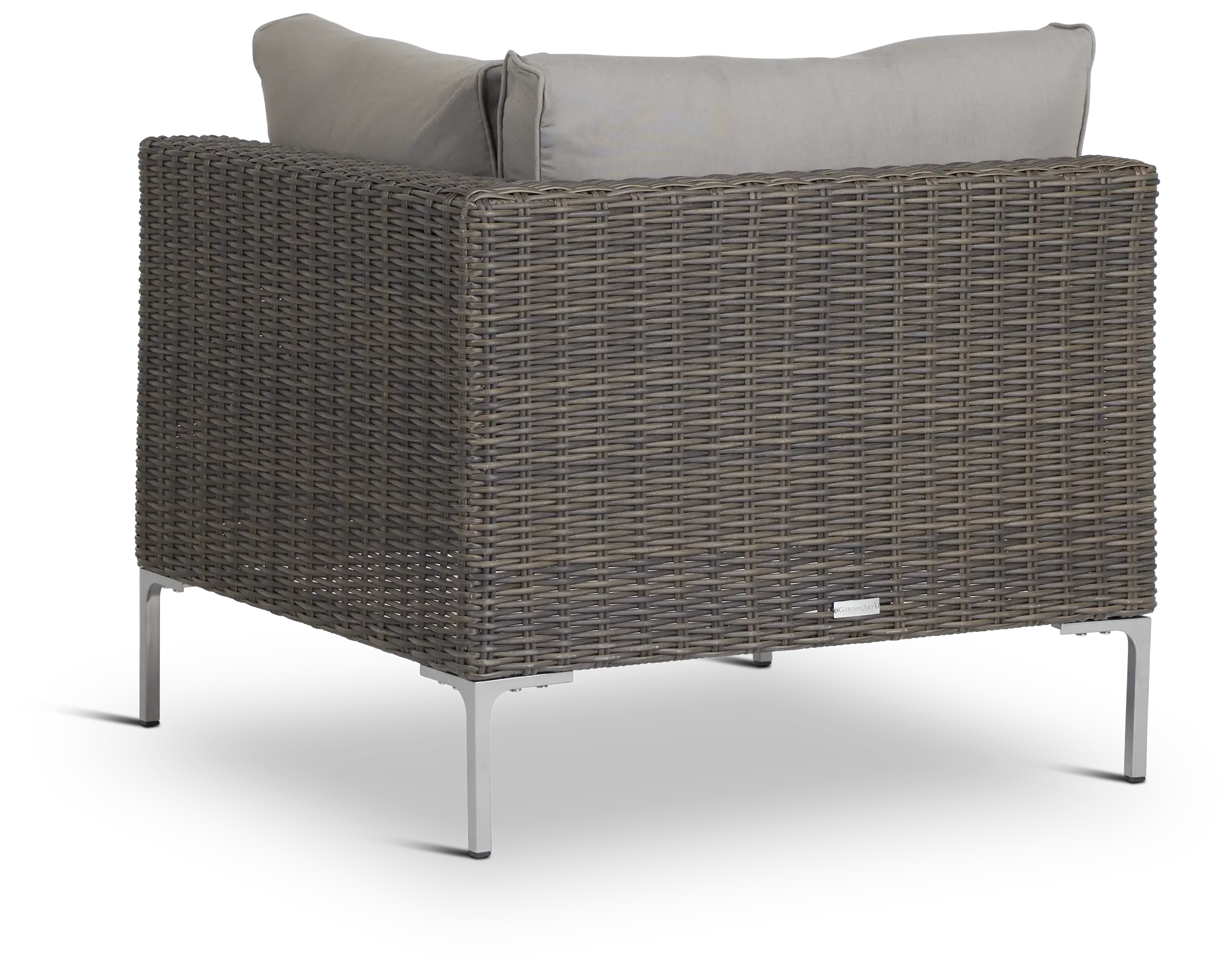 Tulum Gray Woven Corner Chair W/ Cushion Tulum Gray Woven Corner Chair W/ Cushion