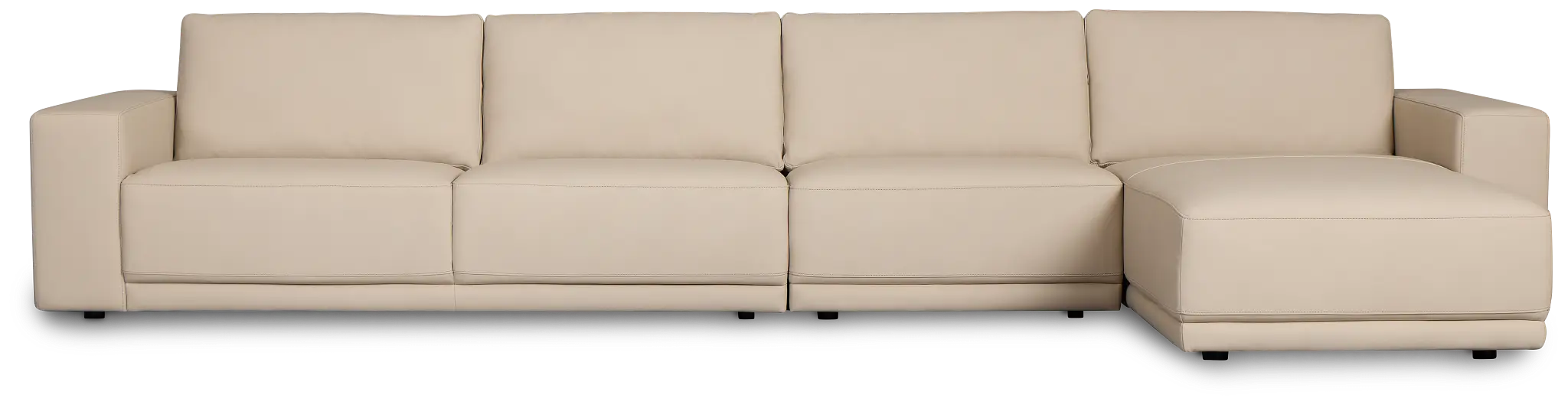 Kellan Ivory Leather Small Right Chaise Sectional Kellan Ivory Leather Small Right Chaise Sectional