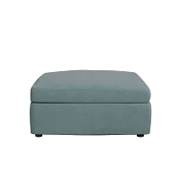 Destin Sutton Blue Fabric Cocktail Ottoman