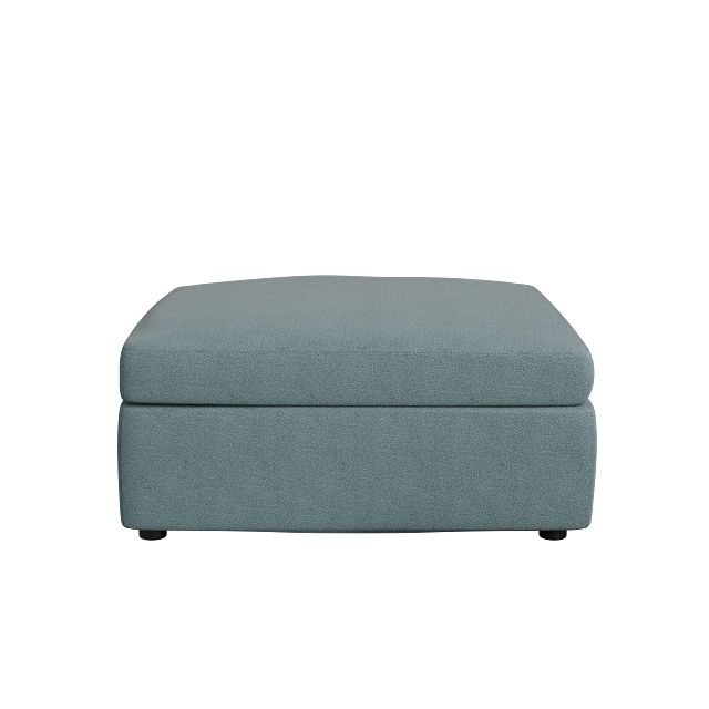 Destin Sutton Blue Fabric Cocktail Ottoman