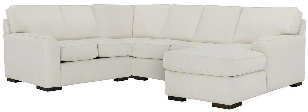 Austin White Fabric Medium Right Chaise Sectional