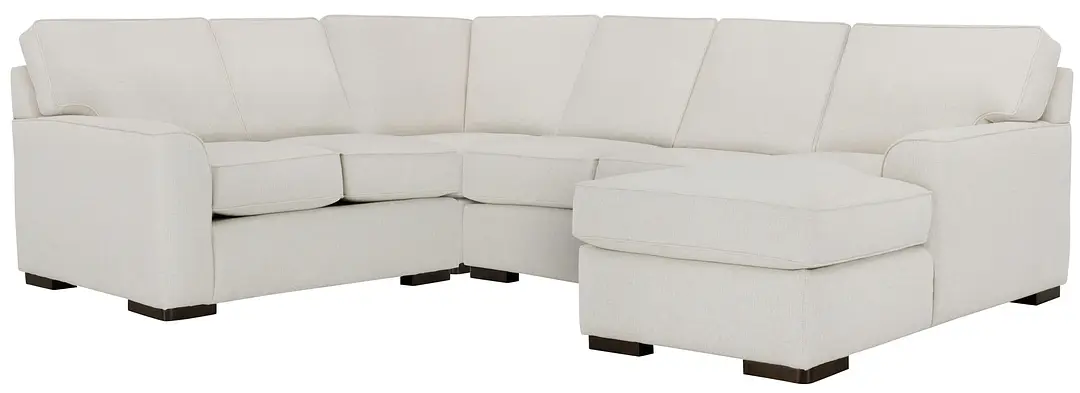Austin White Fabric Medium Right Chaise Sectional Austin White Fabric Medium Right Chaise Sectional
