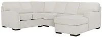 Austin White Fabric Medium Right Chaise Sectional