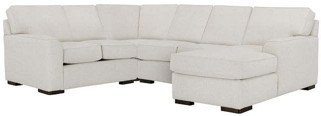Austin White Fabric Medium Right Chaise Sectional