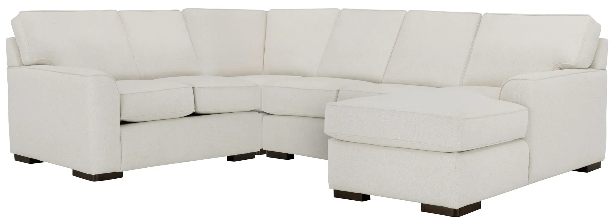 Austin White Fabric Medium Right Chaise Sectional