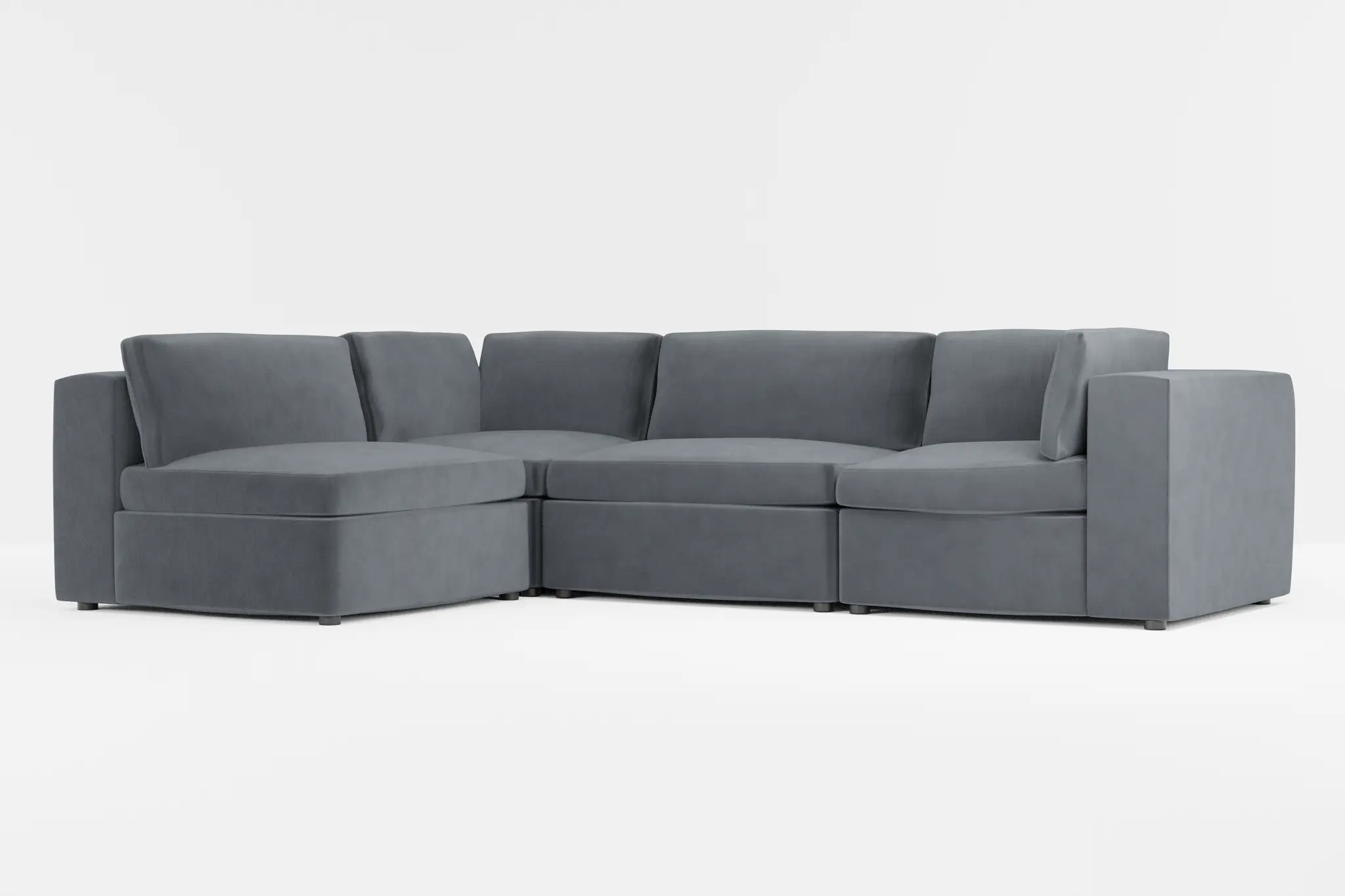 Destin Joya Gray Velvet 4-piece Modular Sectional Destin Joya Gray Velvet 4-piece Modular Sectional