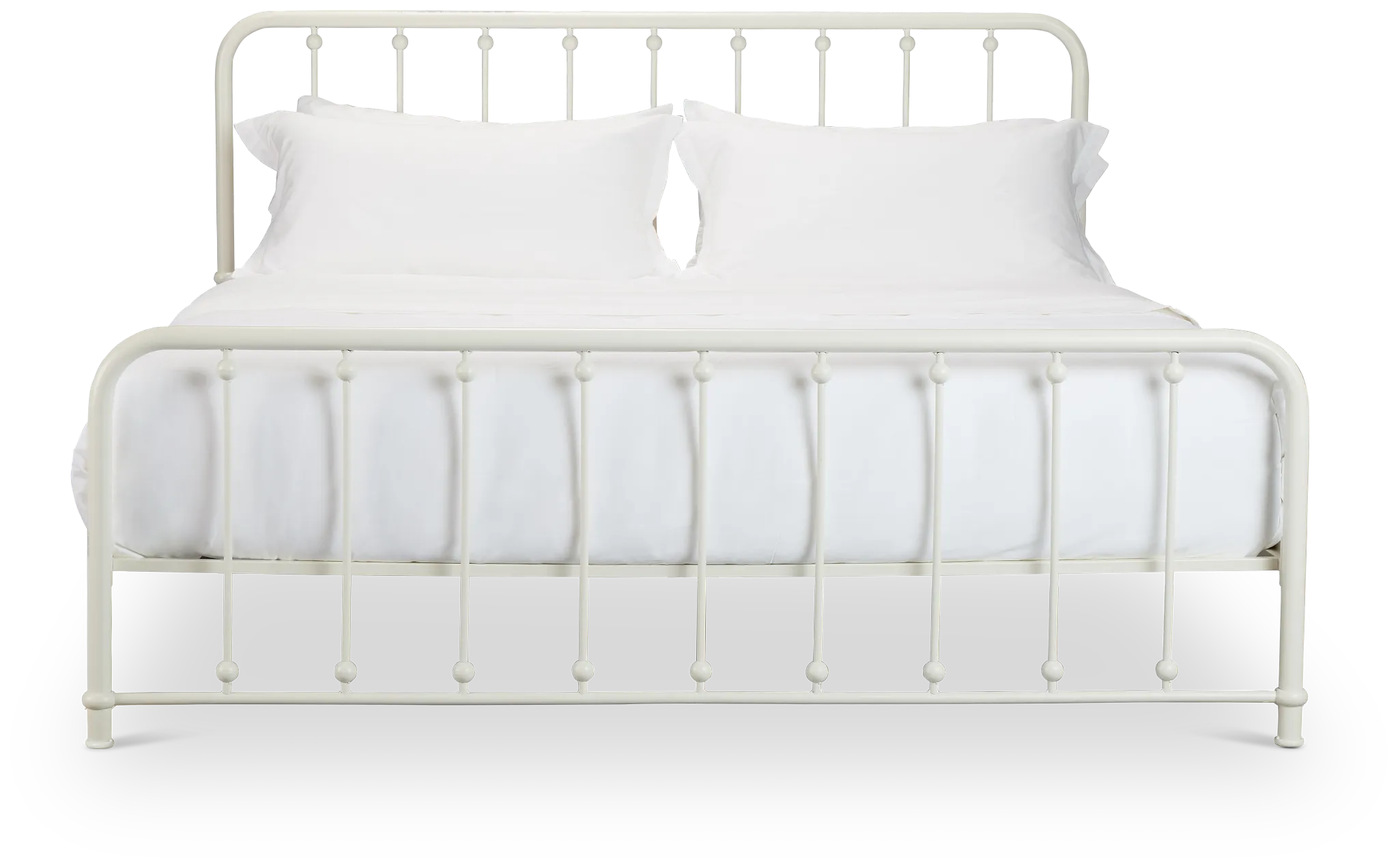 Rory White Metal Panel Bed