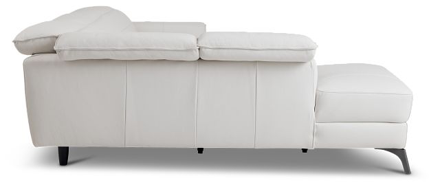 Pearson White Leather Left Bumper Sectional