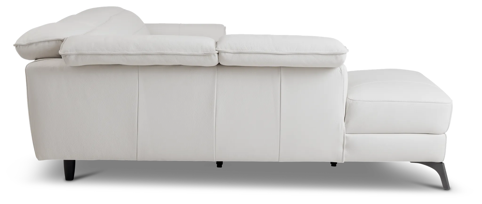 Pearson White Leather Left Bumper Sectional