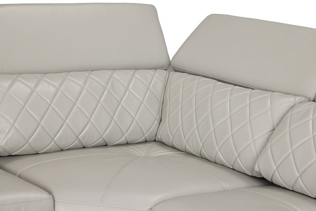 Ava Light Gray Micro Small Left Chaise Power Reclining Sectional