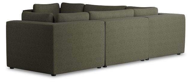 Destin Sutton Green Fabric 5-piece Modular Sectional