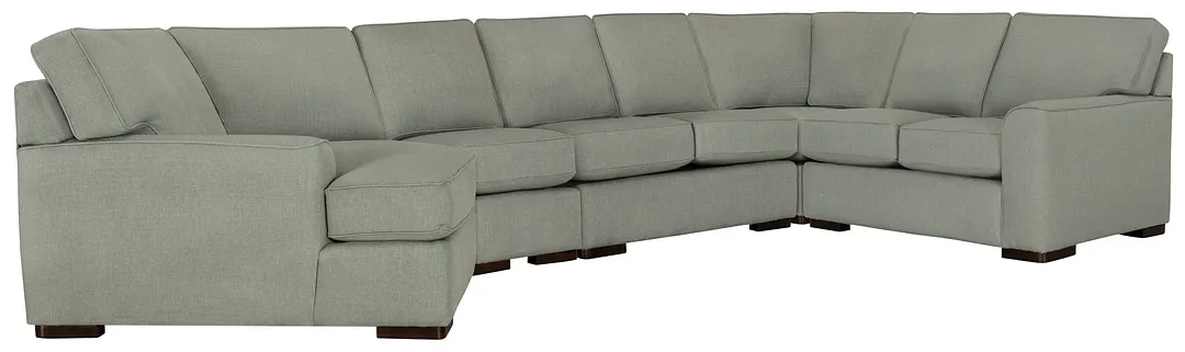 Austin Green Fabric Large Left Cuddler Sectional