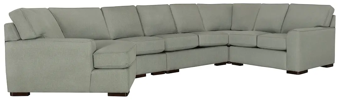Austin Green Fabric Large Left Cuddler Sectional Austin Green Fabric Large Left Cuddler Sectional