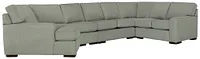 Austin Green Fabric Large Left Cuddler Sectional