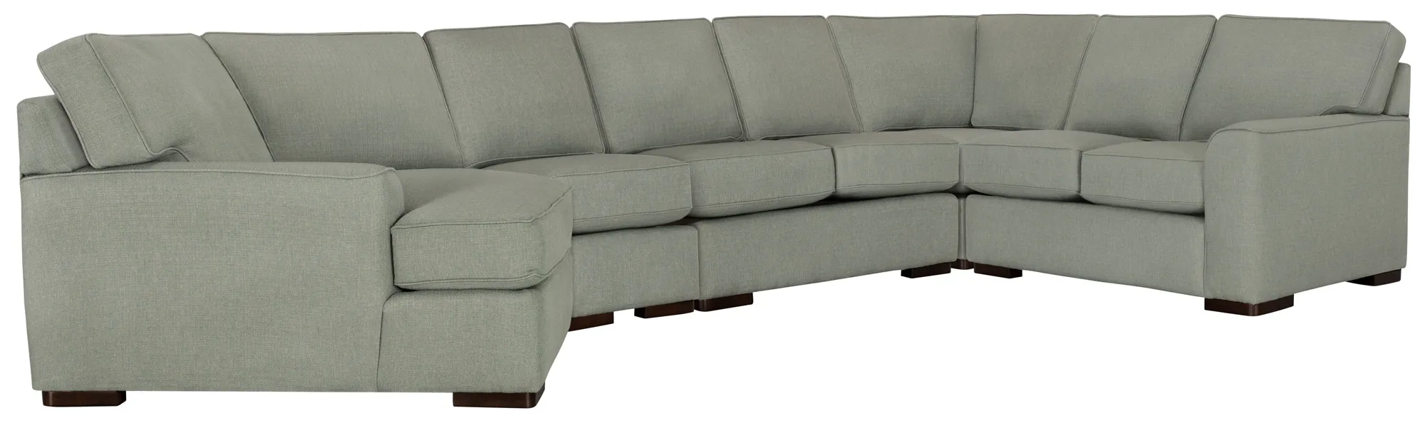 Austin Green Fabric Large Left Cuddler Sectional
