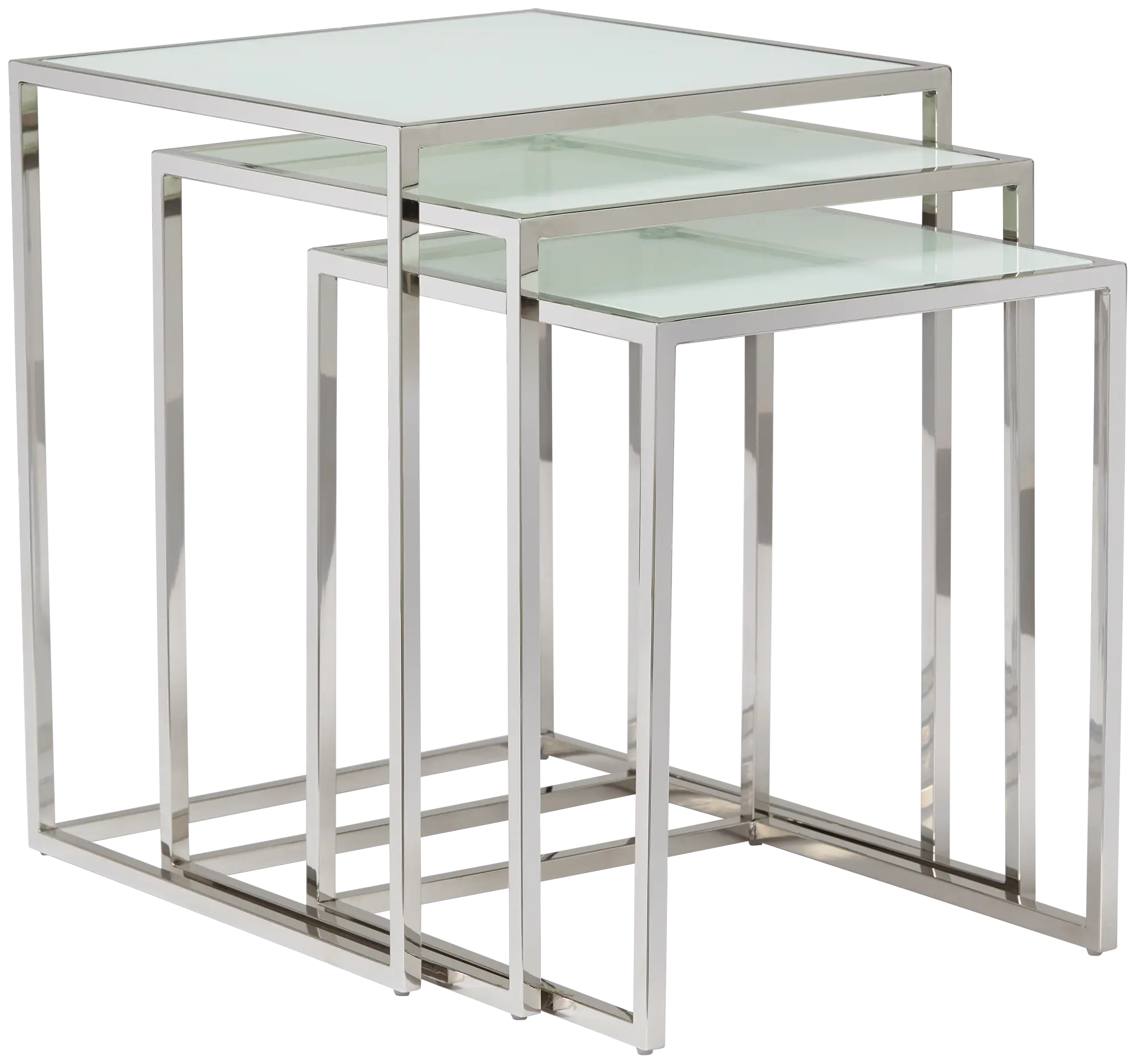 Eve White Glass Nesting End Table Eve White Glass Nesting End Table