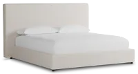 Grayton Linen Light Beige 54" Upholstered Platform Bed