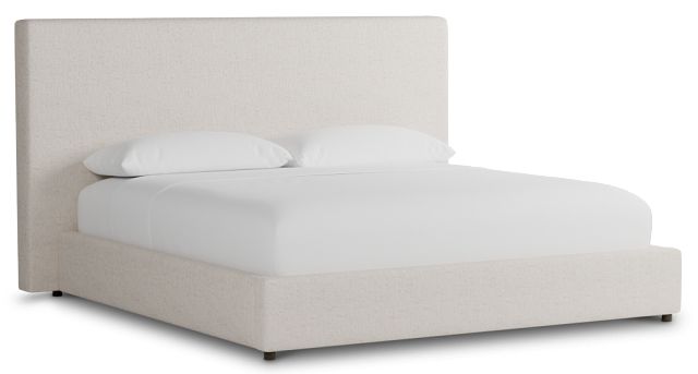 Grayton Linen Light Beige 54" Upholstered Platform Bed