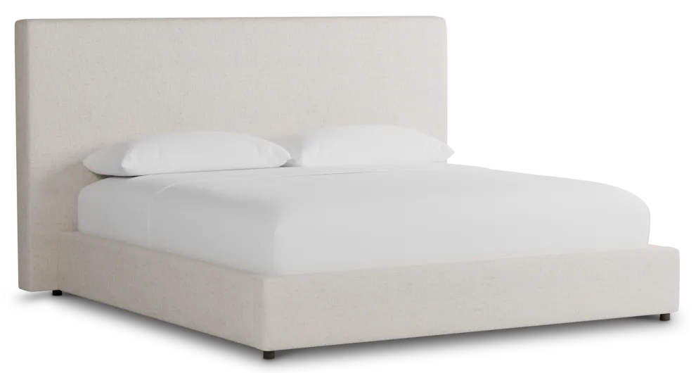 Grayton Linen Light Beige 54" Upholstered Platform Bed