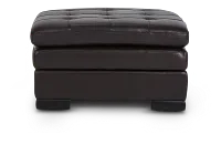 Braden Dark Brown Leather Storage Ottoman