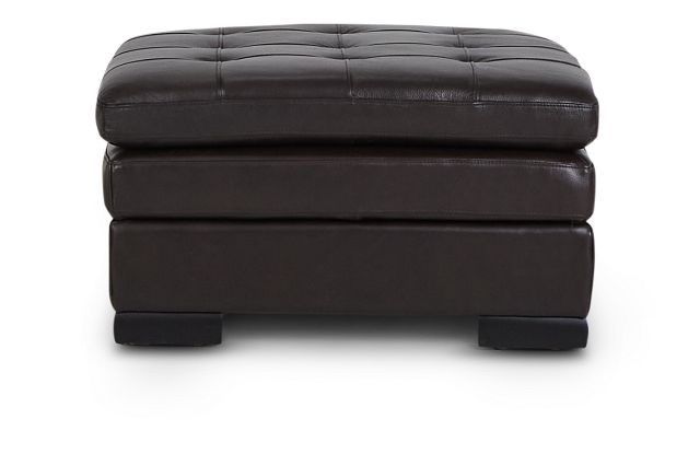 Braden Dark Brown Leather Storage Ottoman