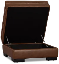 Braden Medium Brown Leather Storage Ottoman