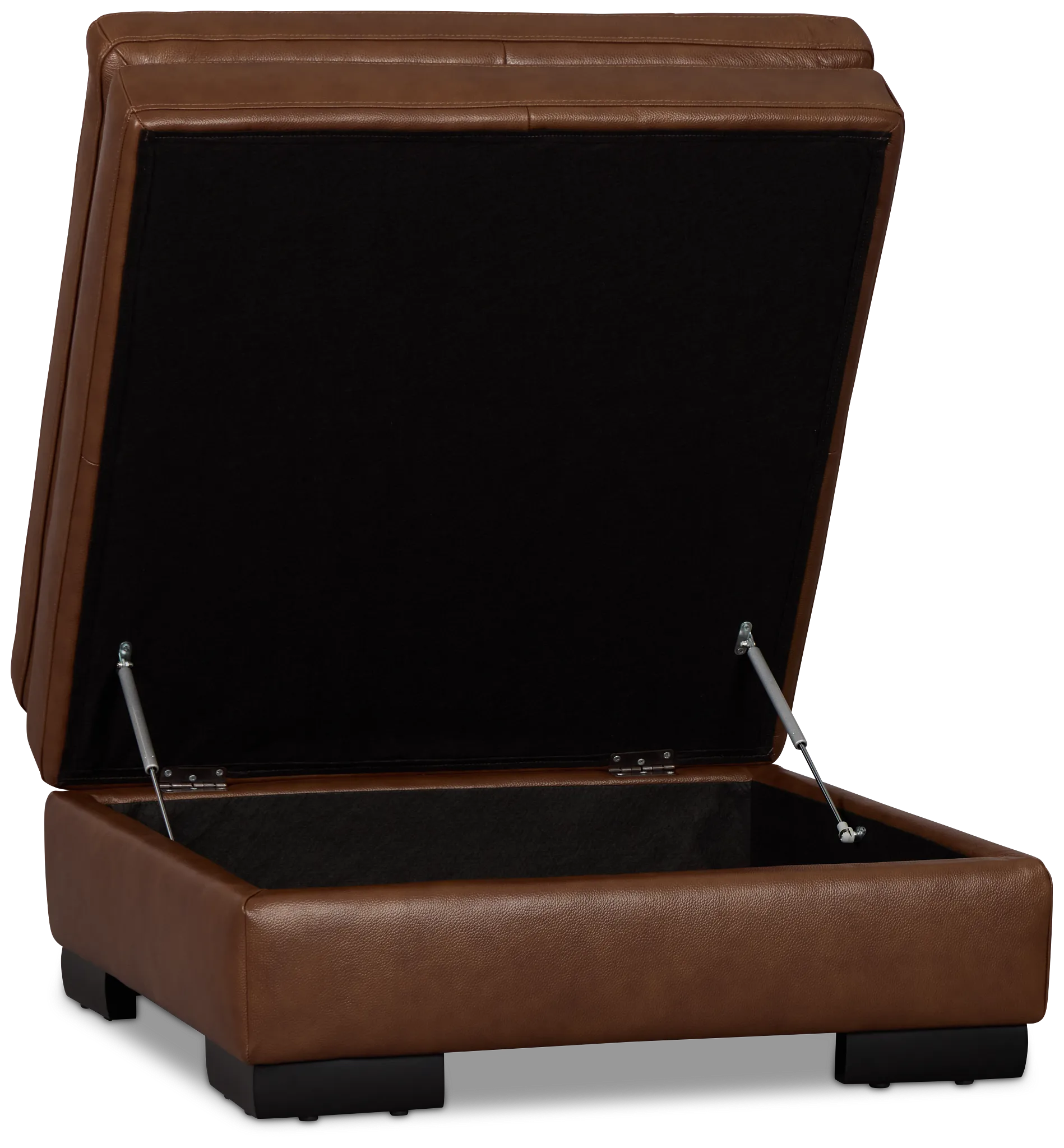 Braden Medium Brown Leather Storage Ottoman