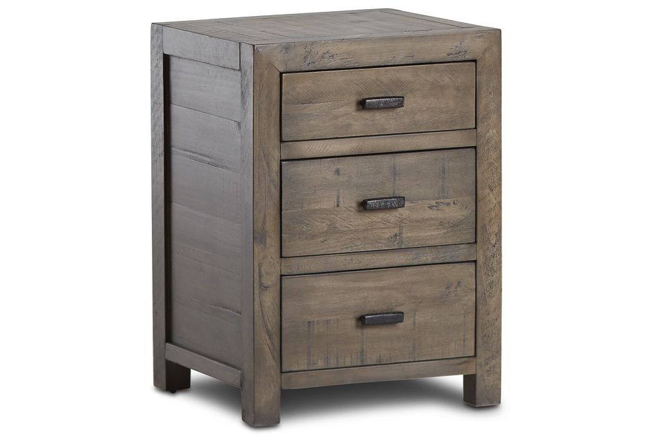 Seattle Gray 3 Drawer Nightstand Bedroom Nightstands City Furniture