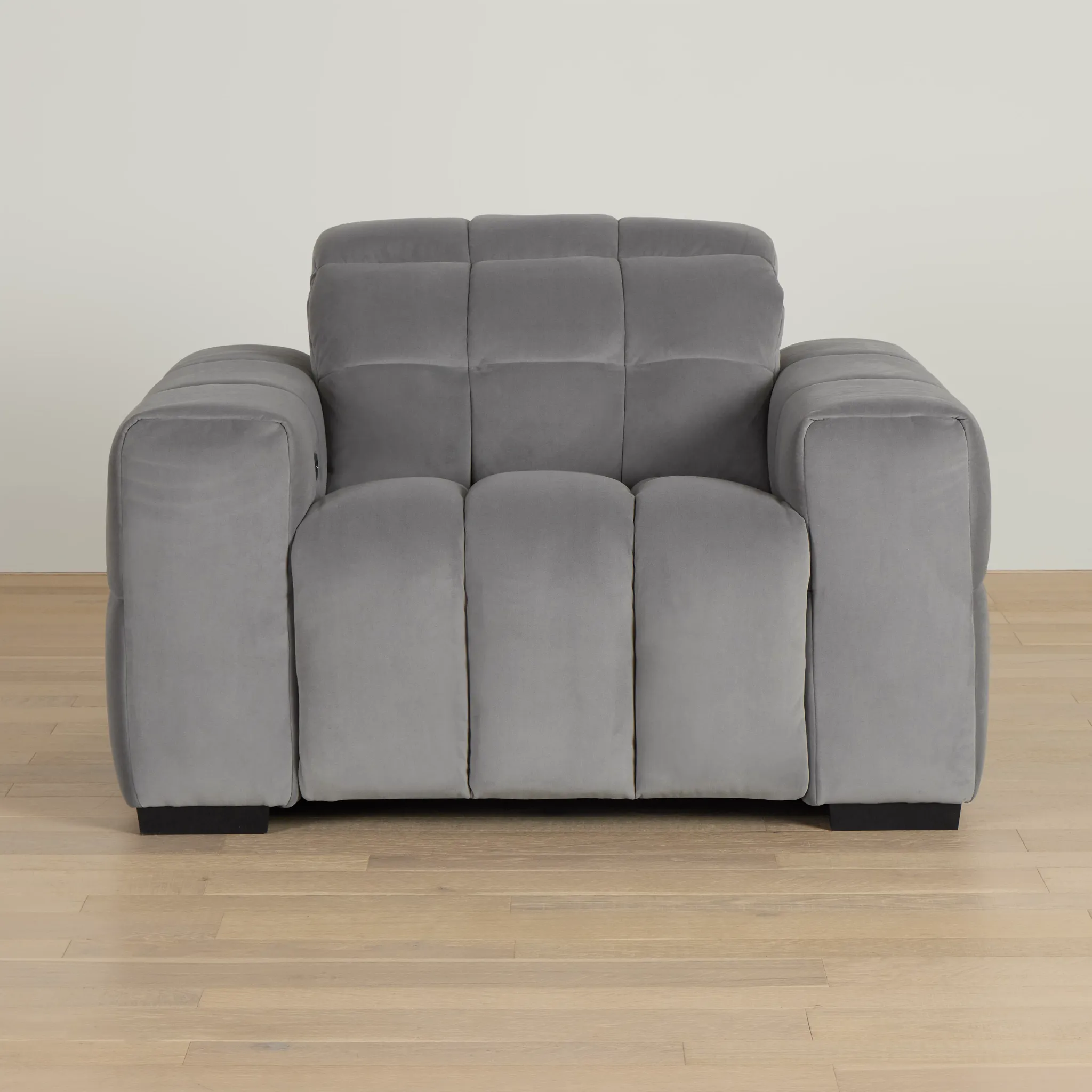 Gemma Light Gray Velvet Power Recliner