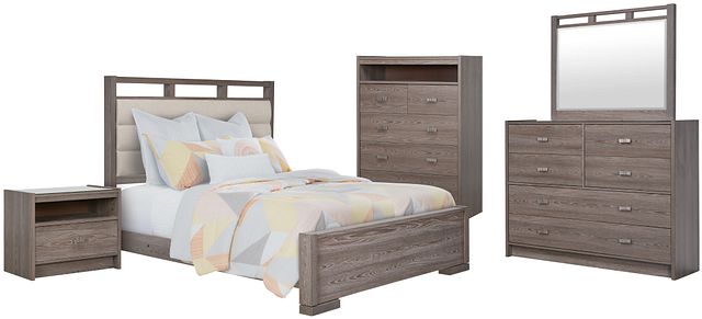 Sutton Light Tone Uph Panel Bedroom Package