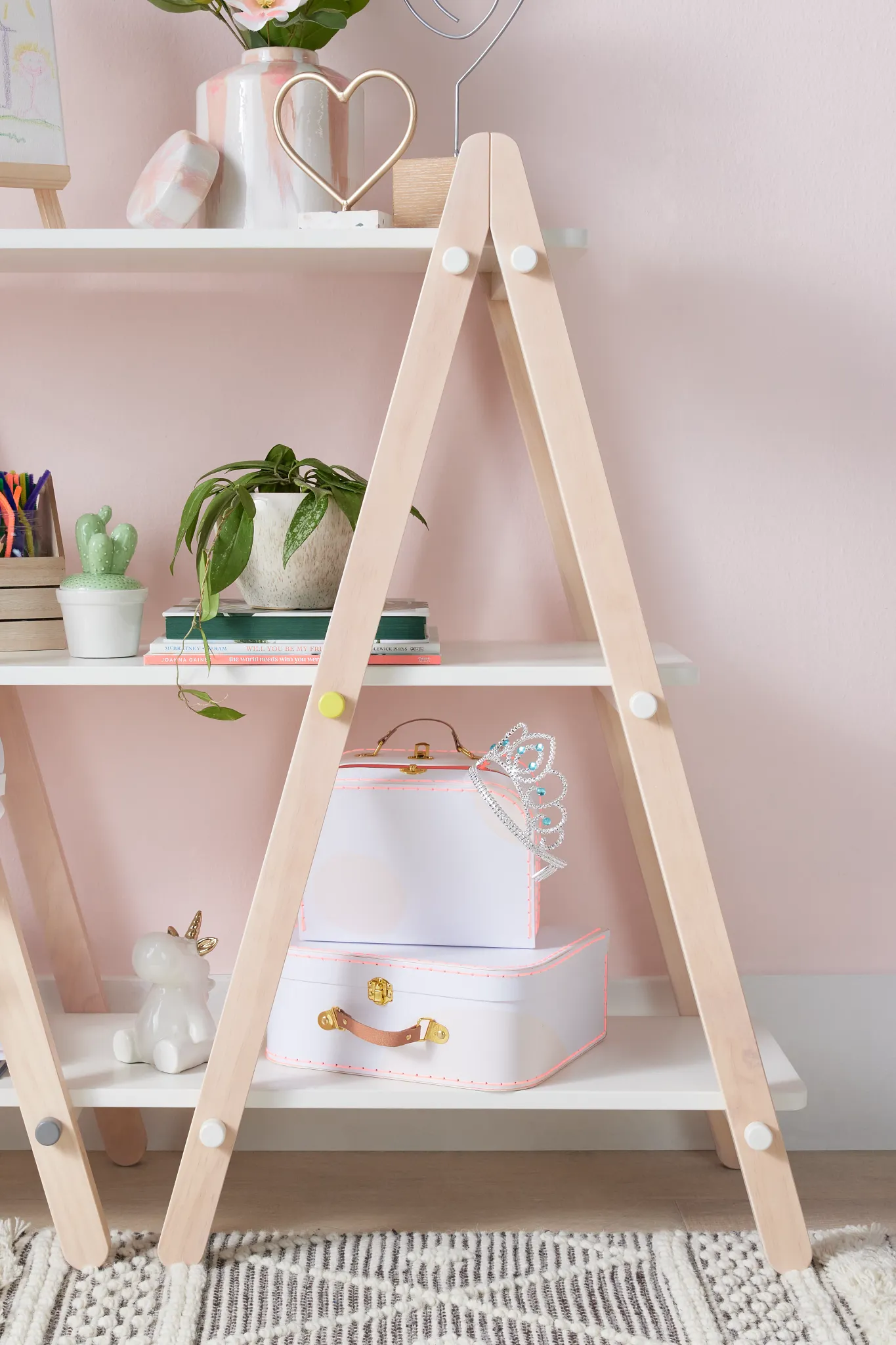 Dottie White Storage Bookcase