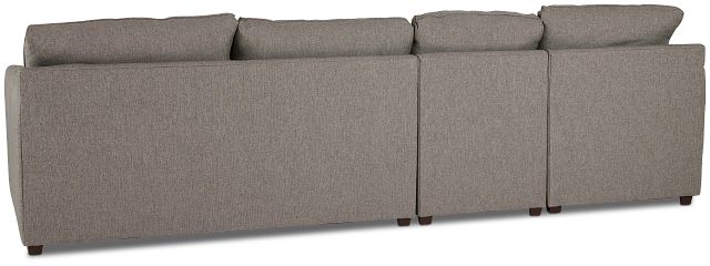 Asheville Brown Fabric Small Left Chaise Sectional