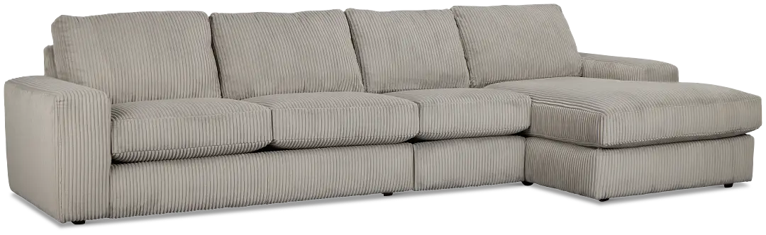 Charlie Gray Fabric Small Right Chaise Sectional Charlie Gray Fabric Small Right Chaise Sectional