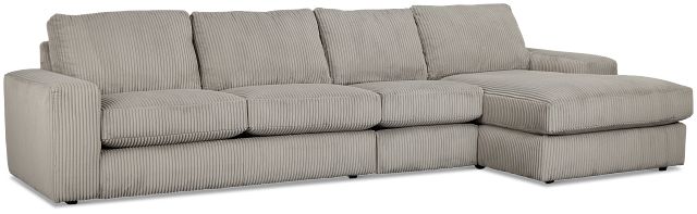 Charlie Gray Fabric Small Right Chaise Sectional
