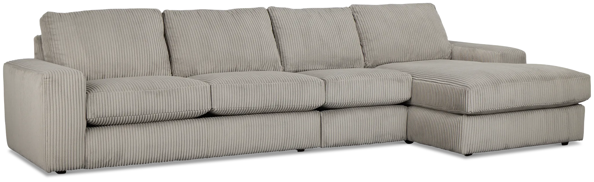 Charlie Gray Fabric Small Right Chaise Sectional