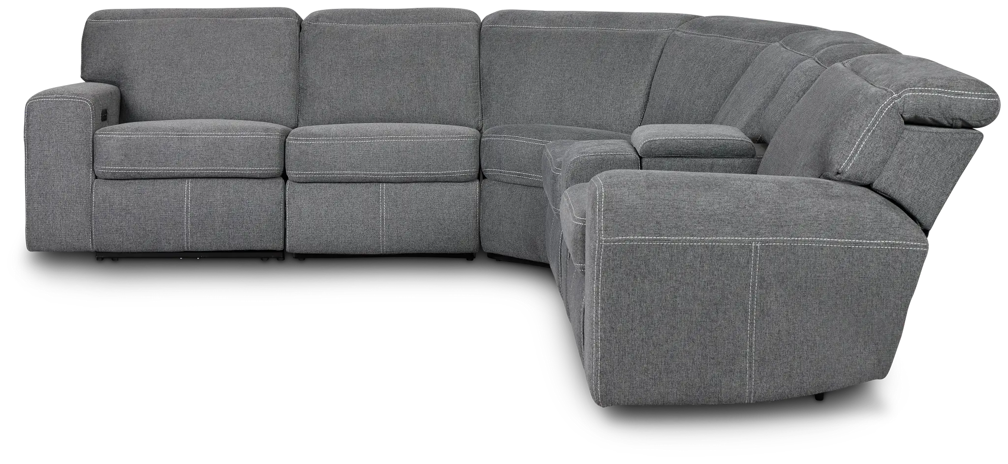 Callum Dark Gray Fabric Medium Dual Power 2-arm Reclining Sectional Callum Dark Gray Fabric Medium Dual Power 2-arm Reclining Sectional