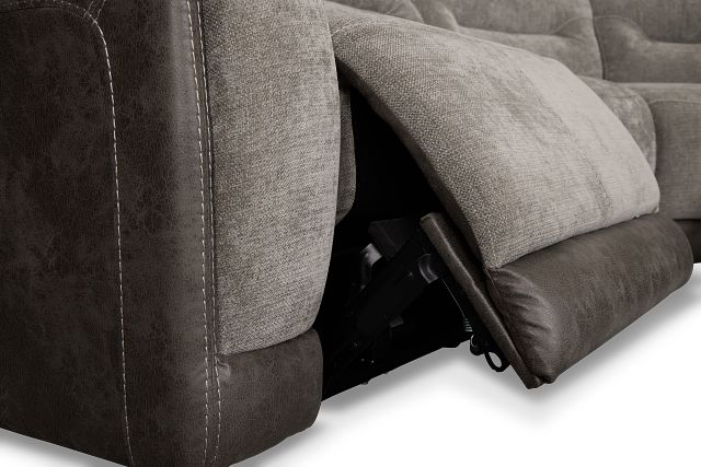 Travis Gray Fabric Small Two-arm Power Reclining Sectional