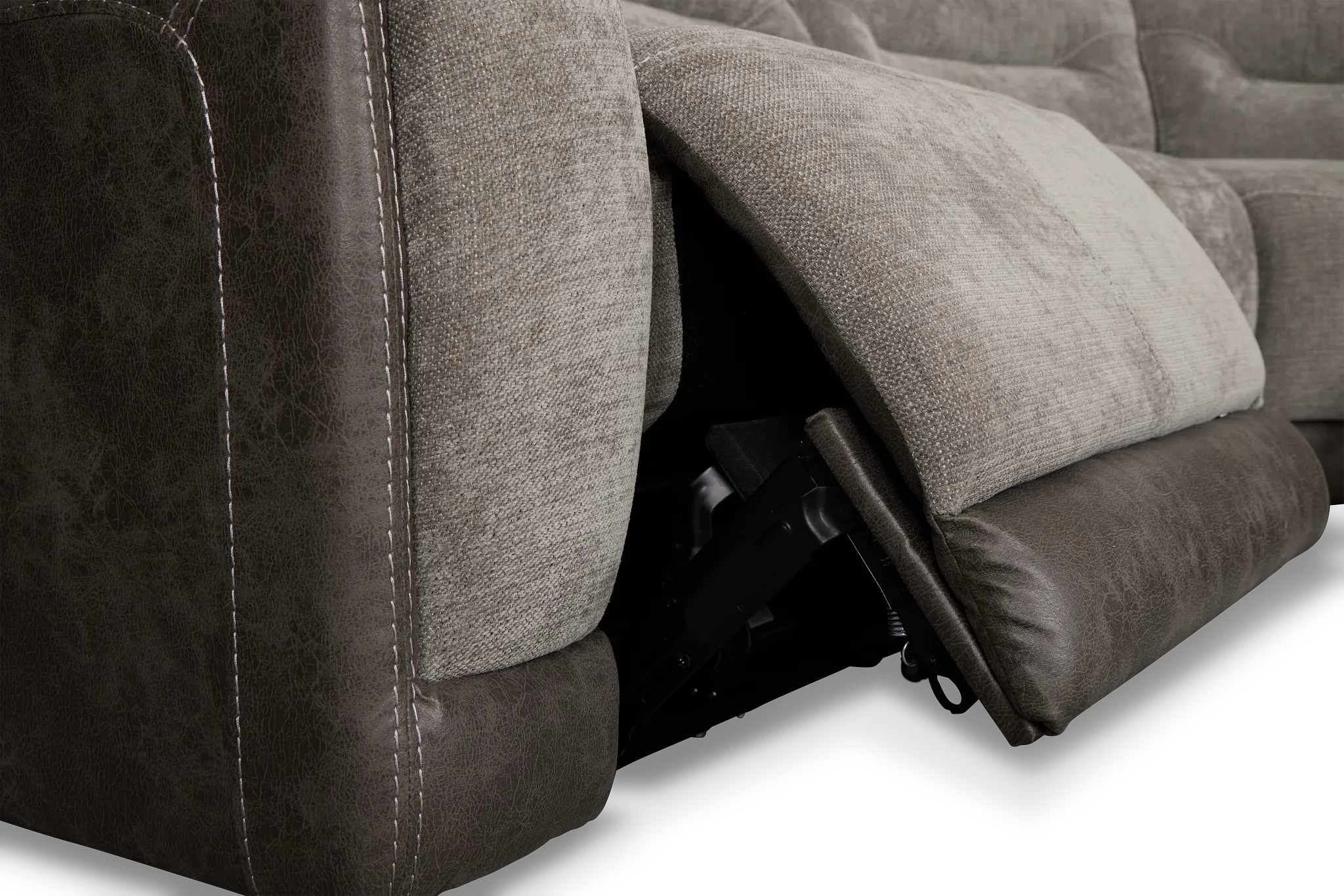 Travis Gray Fabric Small Two-arm Power Reclining Sectional