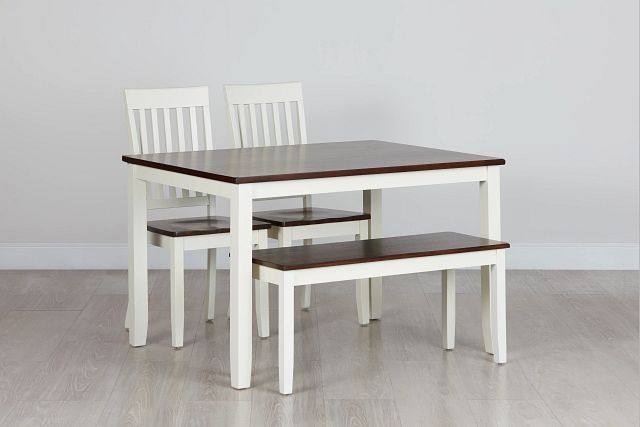Santos White Two-tone Table, 2 Chairs & Bench (0)