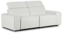 Carmelo White Leather Power Reclining Sofa
