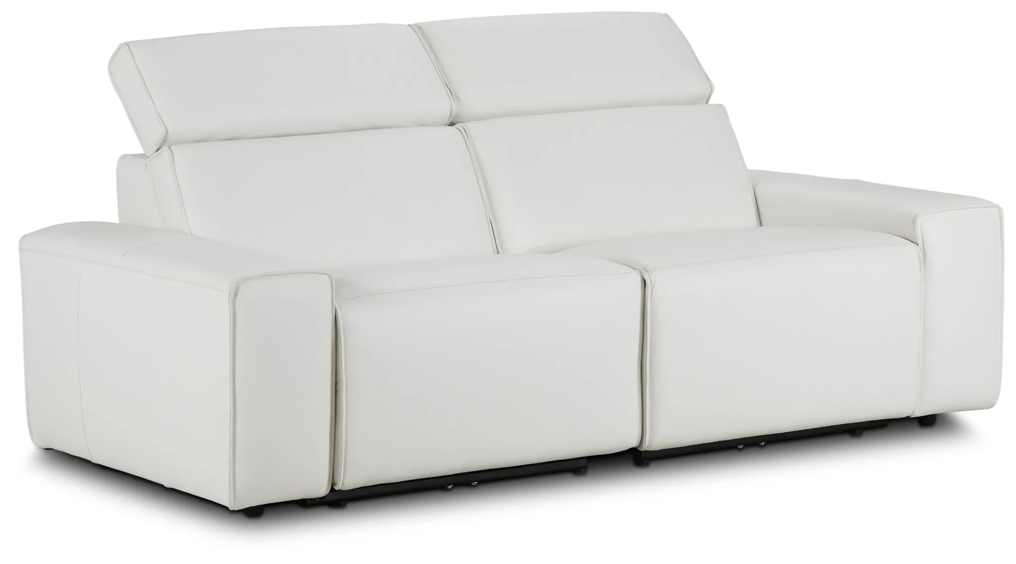 Carmelo White Leather Power Reclining Sofa