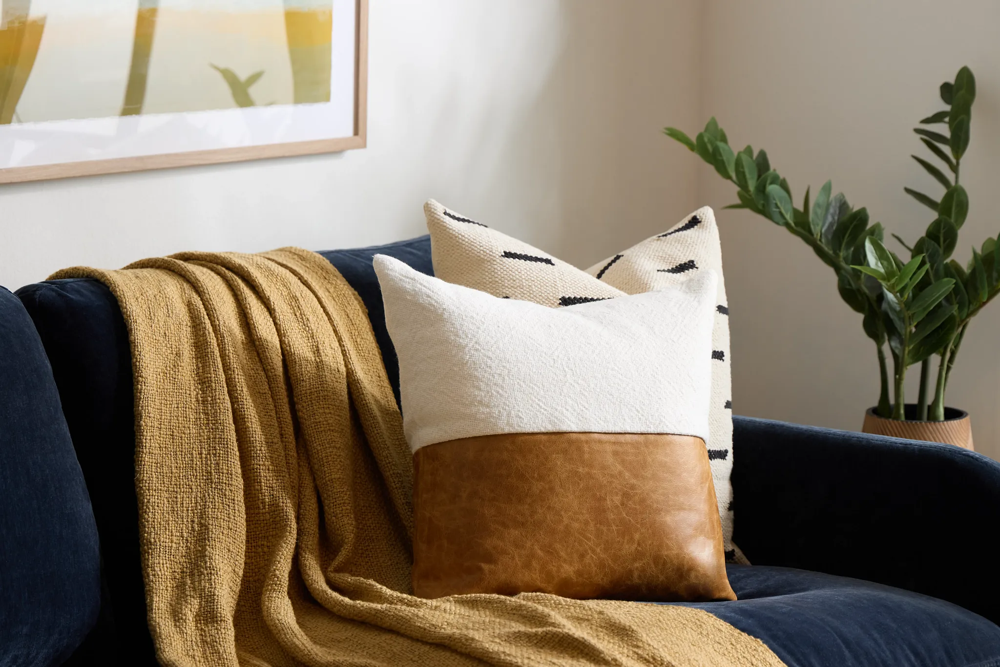 Canya Ivory Square Accent Pillow